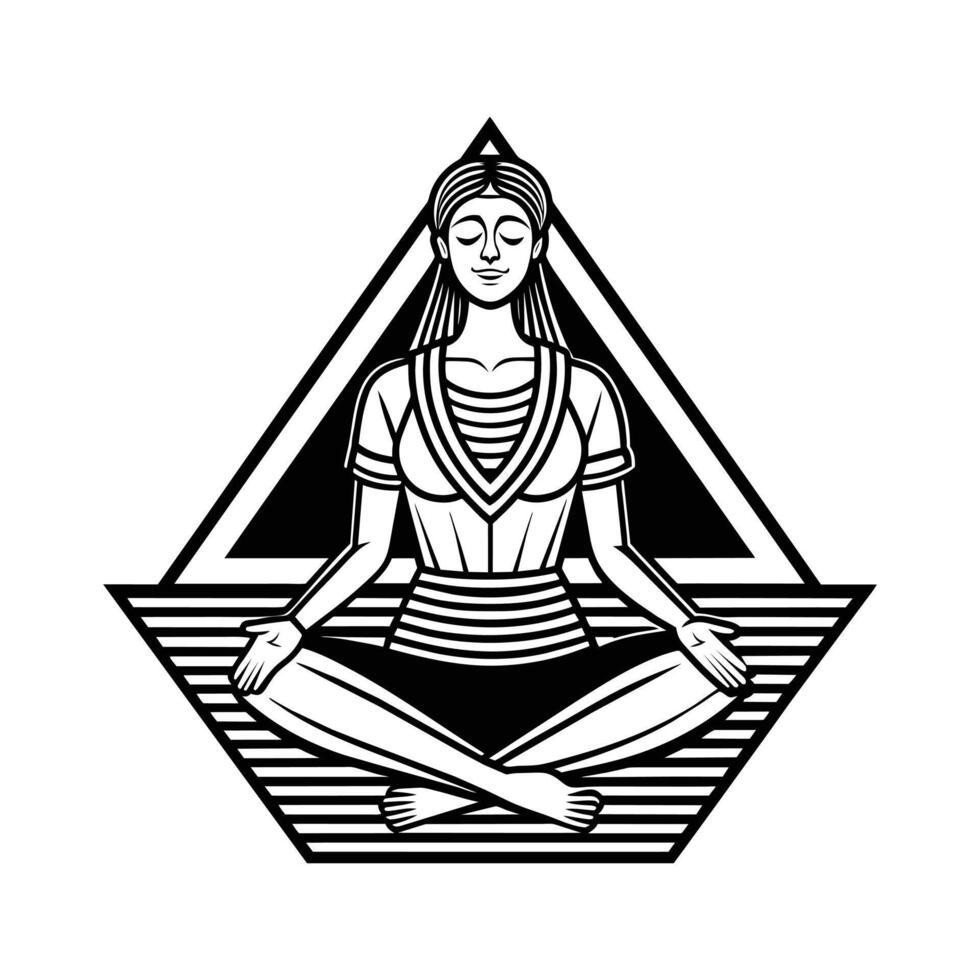 silhouette of a person in yoga vector