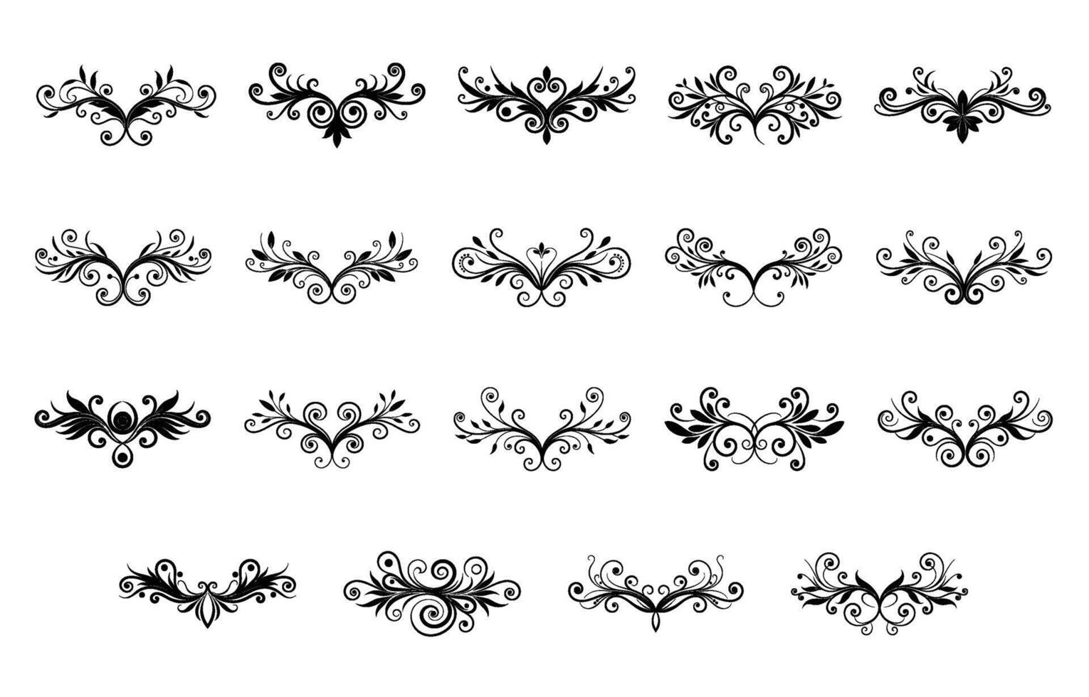 Flourishes set illustration vector