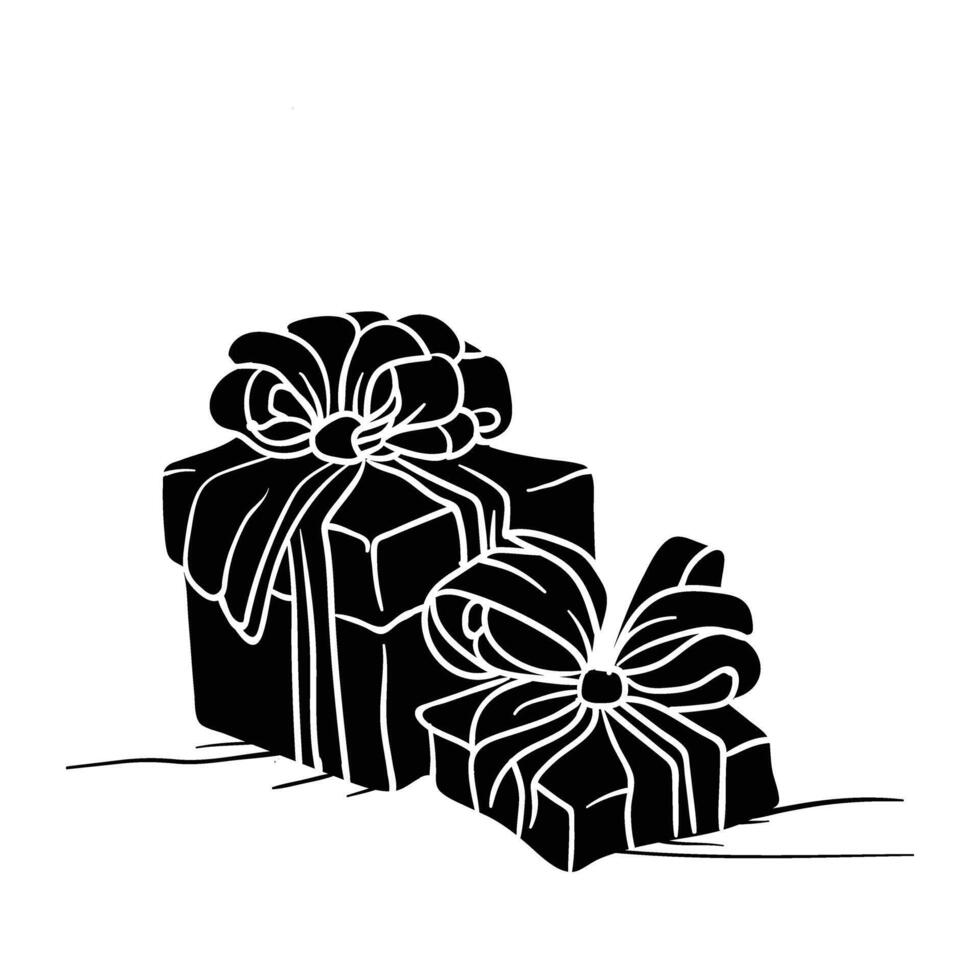 Hand drawing style of Christmas gift vector