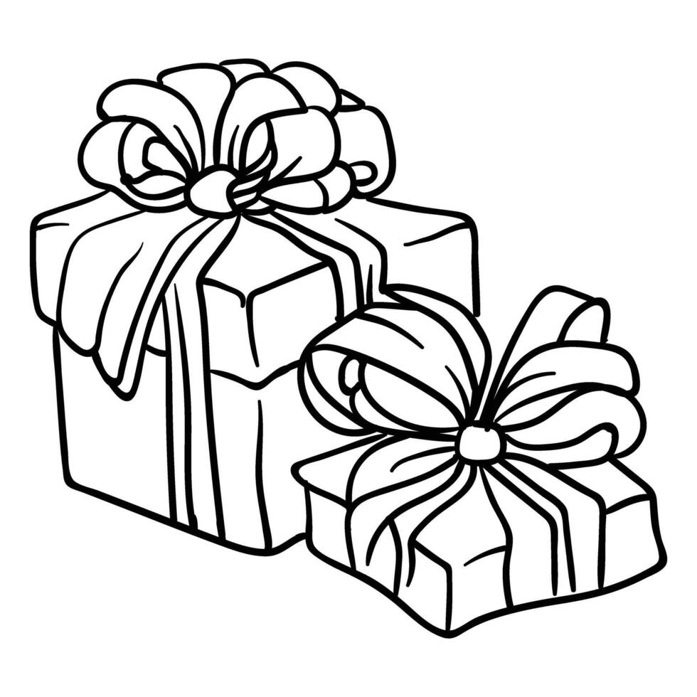 Hand drawing style of Christmas gift vector