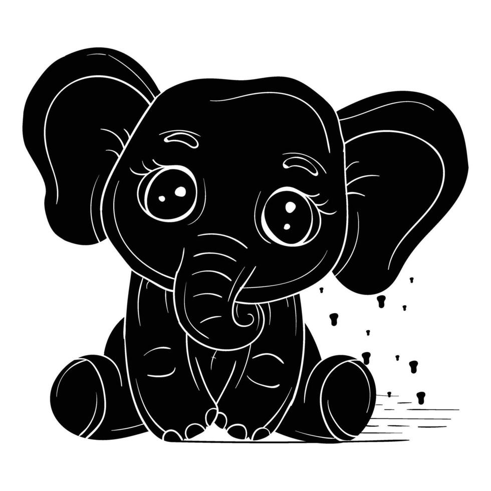 Hand drawing style of elphant vector
