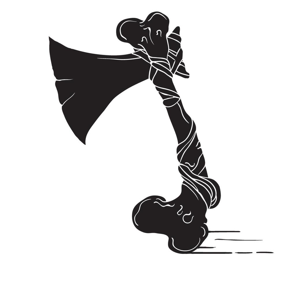 Hand drawing style of bone axe vector