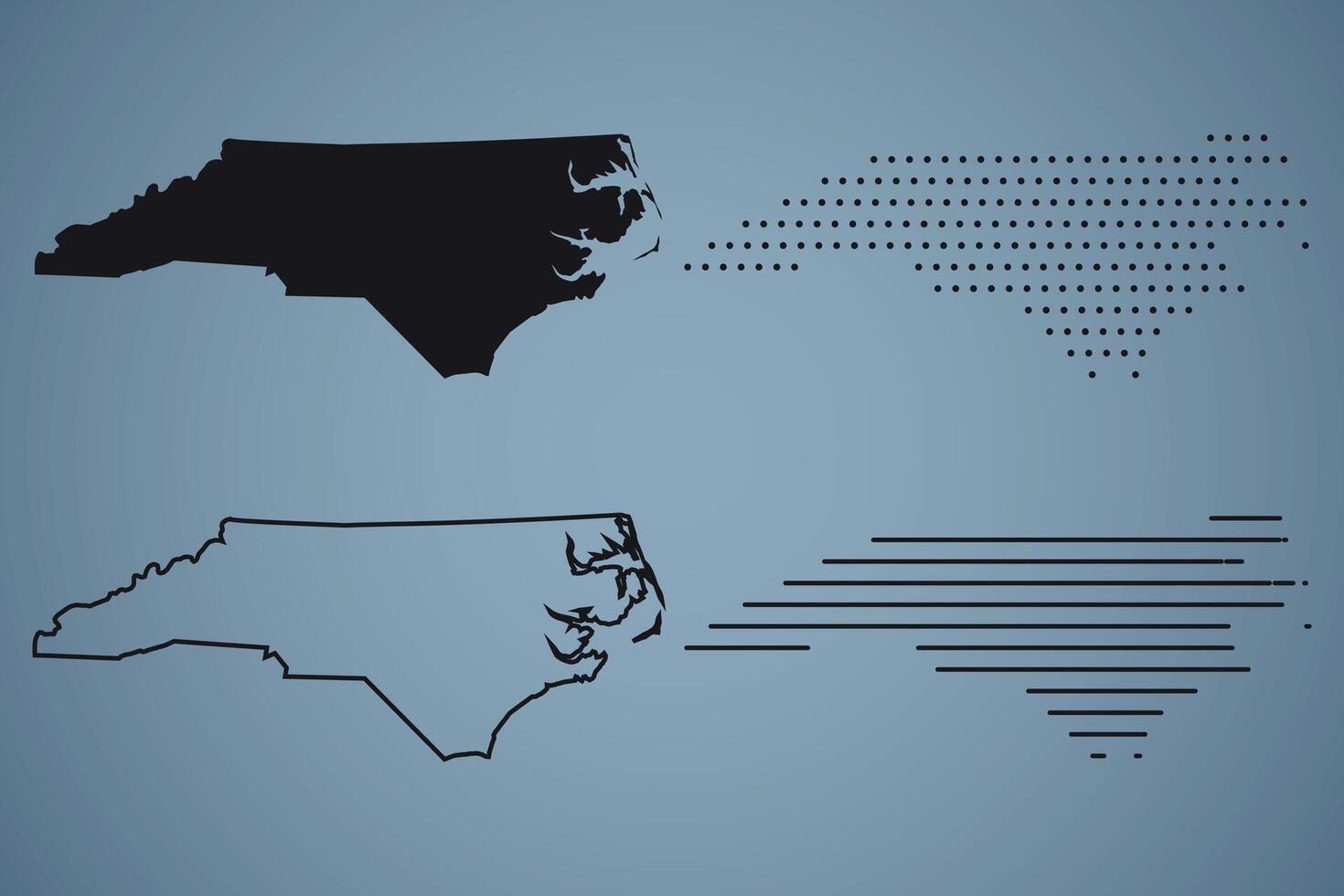 North Carolina State Hand Drawn Outline Map of USA vector