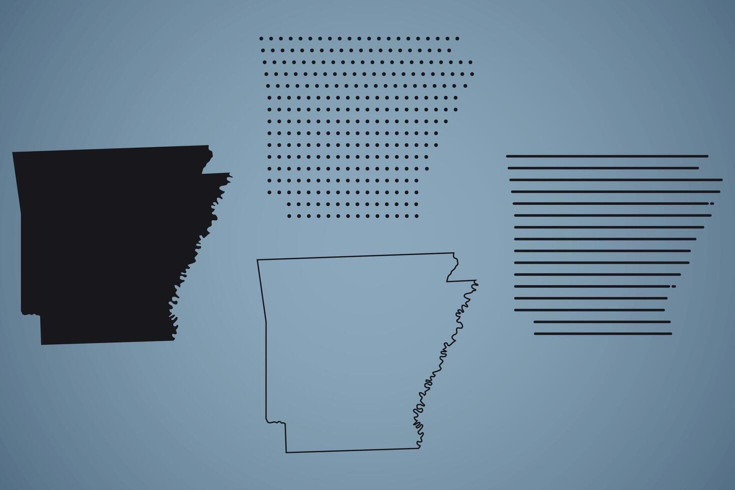 Arkansas State Hand Drawn Outline Map of USA vector
