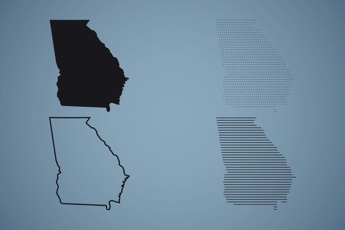 Georgia State Hand Drawn Outline Map of USA vector