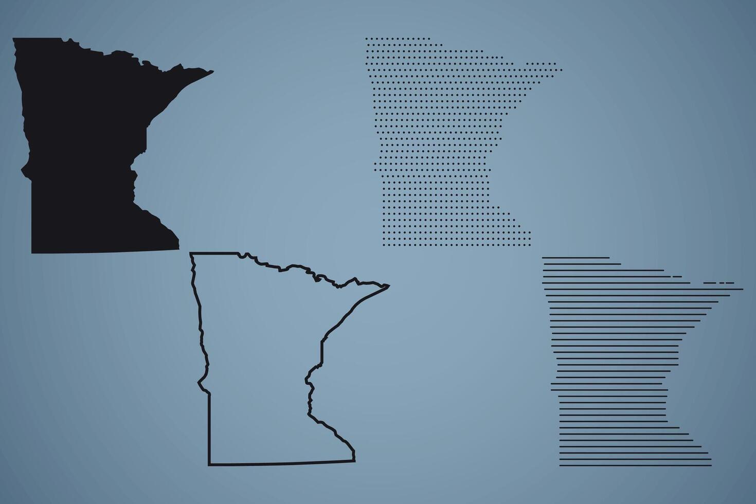 Minnesota State Hand Drawn Outline Map of USA vector