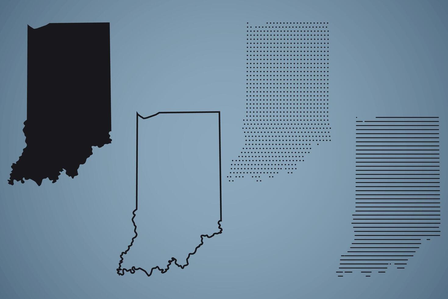 Indiana State Hand Drawn Outline Map of USA vector