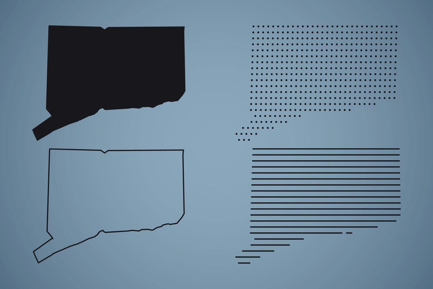 Connecticut State Hand Drawn Outline Map of USA vector