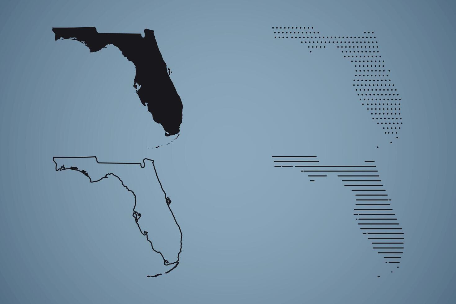 Florida State Hand Drawn Outline Map of USA vector