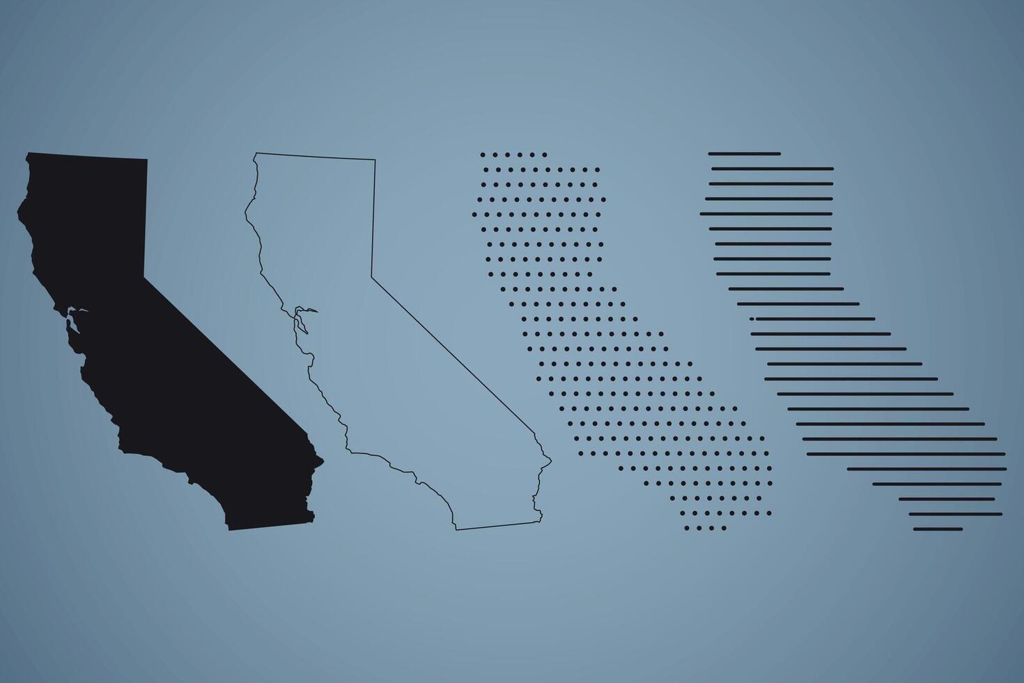 California State Hand Drawn Outline Map of USA vector