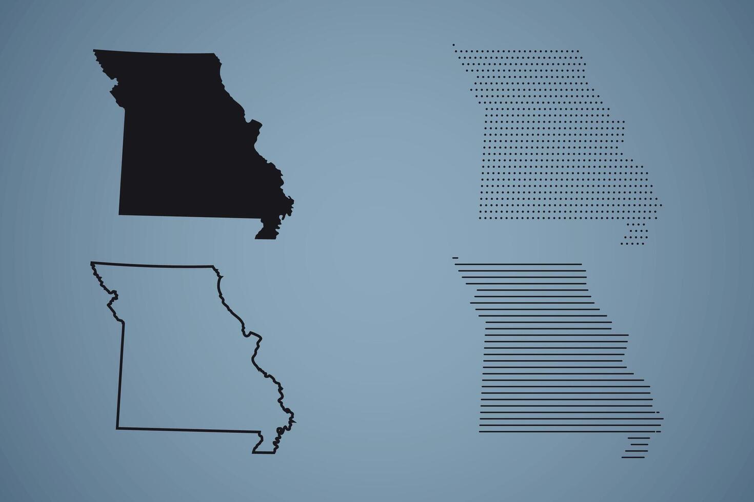 Missouri State Hand Drawn Outline Map of USA vector