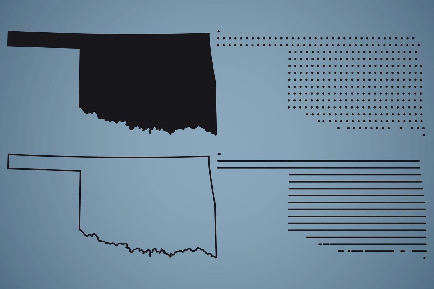 Oklahoma State Hand Drawn Outline Map of USA vector