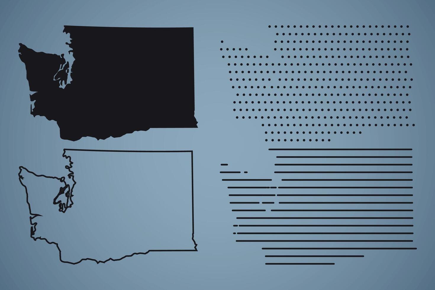 Washington State Hand Drawn Outline Map of USA vector
