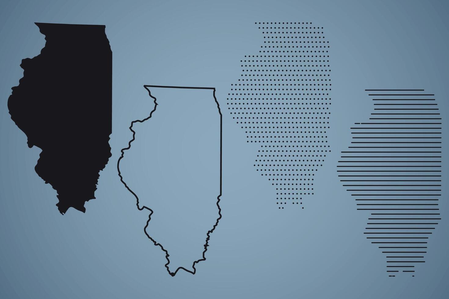 Illinois State Hand Drawn Outline Map of USA vector