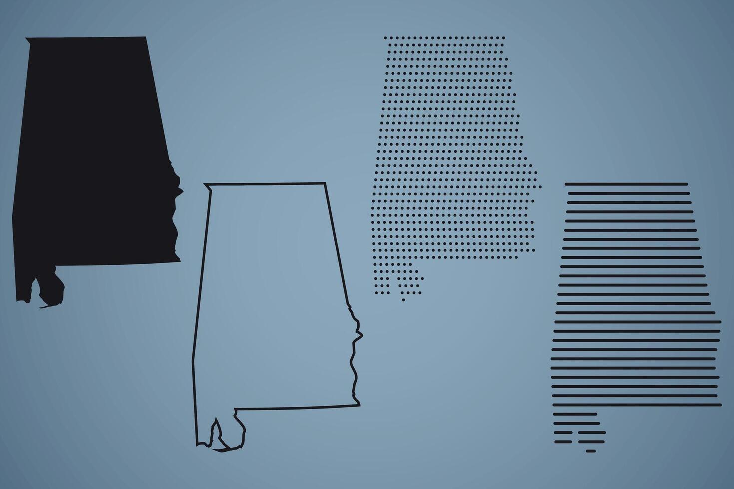 Alabama State Hand Drawn Outline Map of USA vector