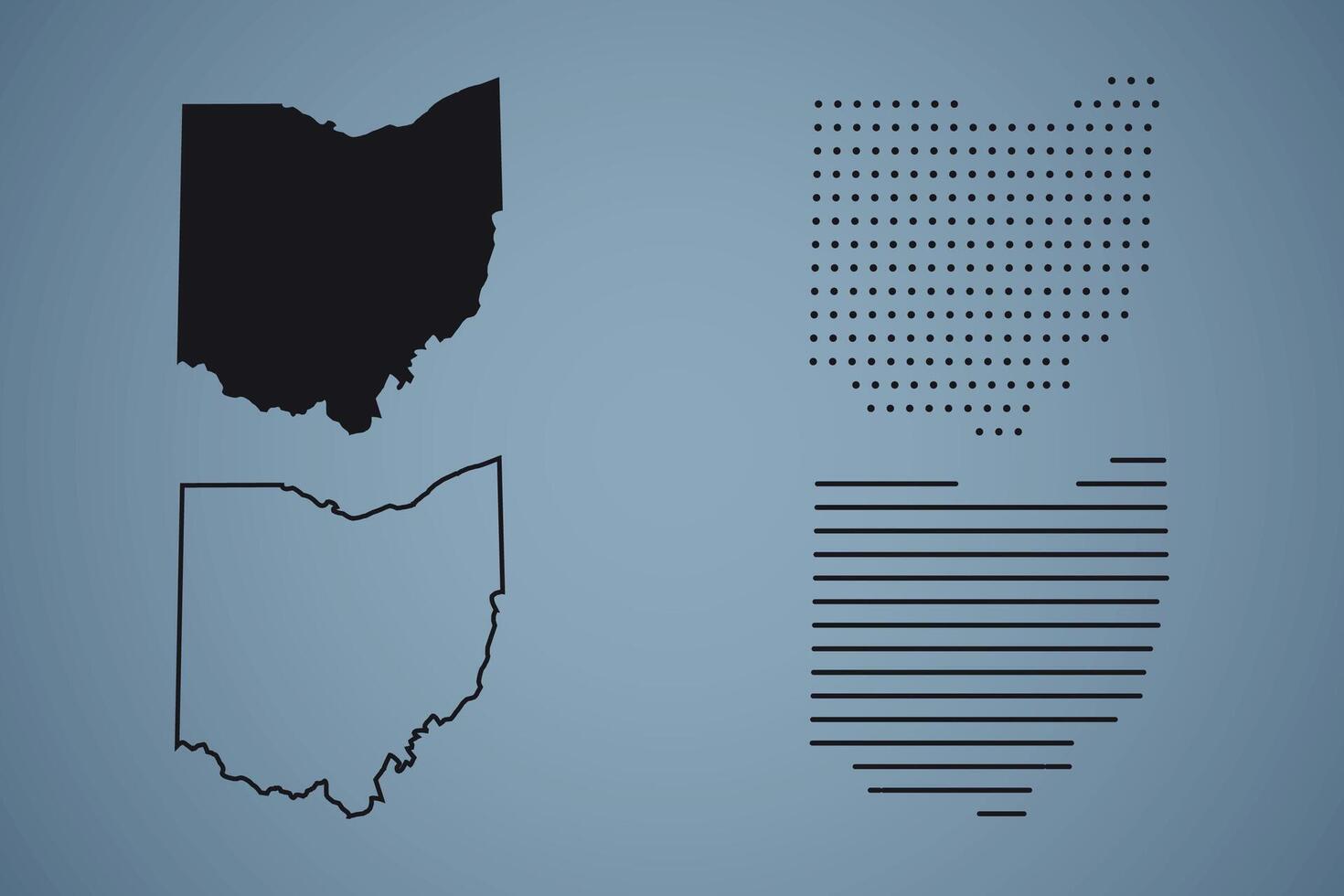 Ohio State Hand Drawn Outline Map of USA vector