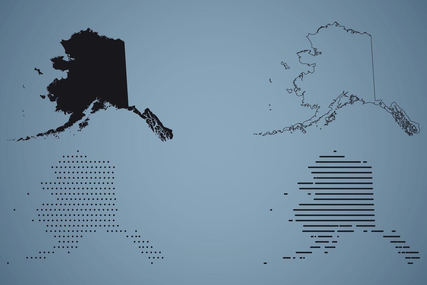 Alaska State Hand Drawn Outline Map of USA vector