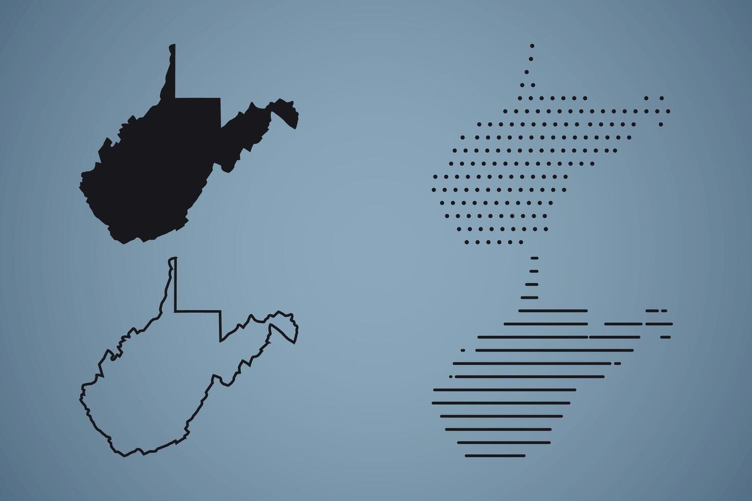 West Virginia State Hand Drawn Outline Map of USA vector
