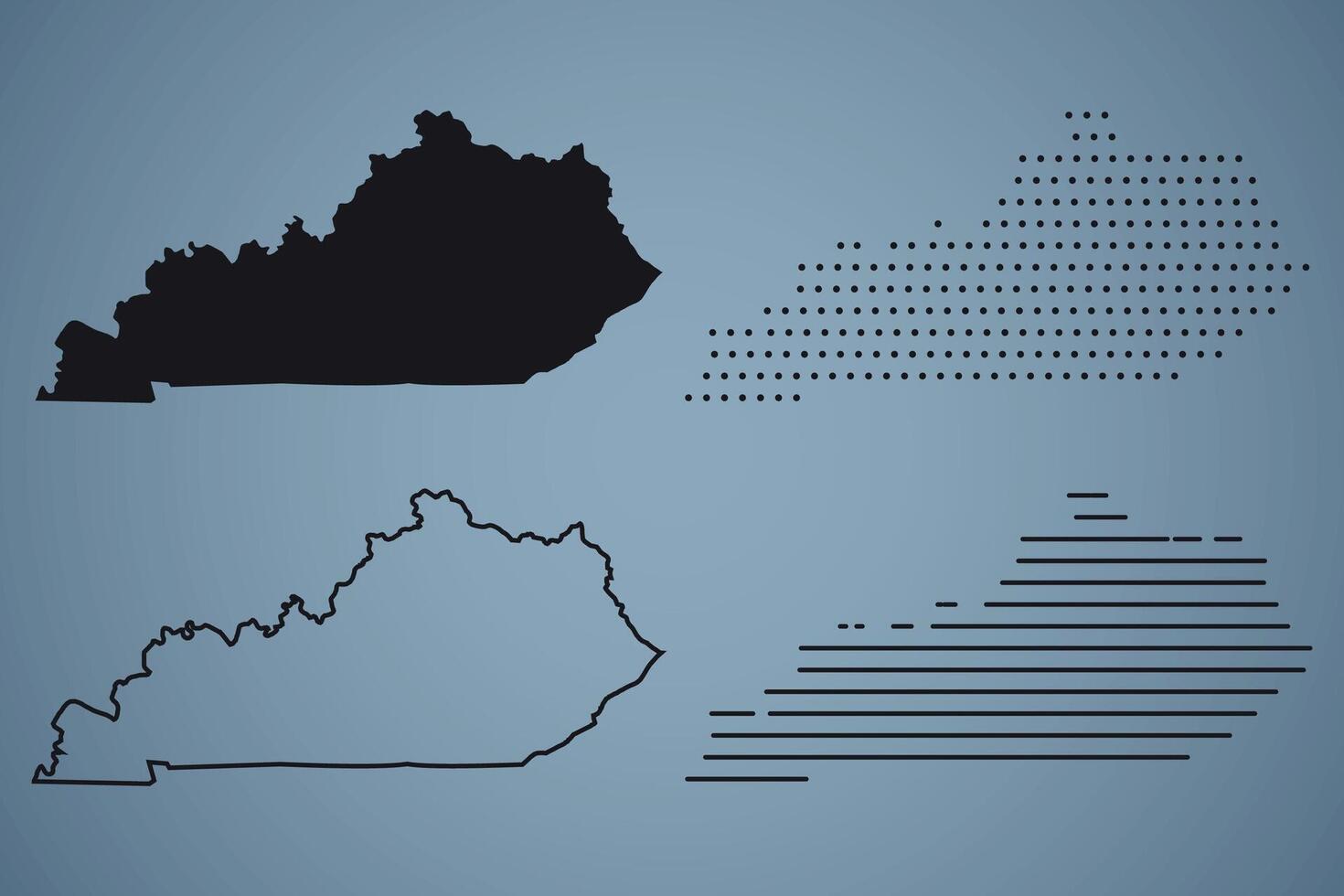 Kentucky State Hand Drawn Outline Map of USA vector