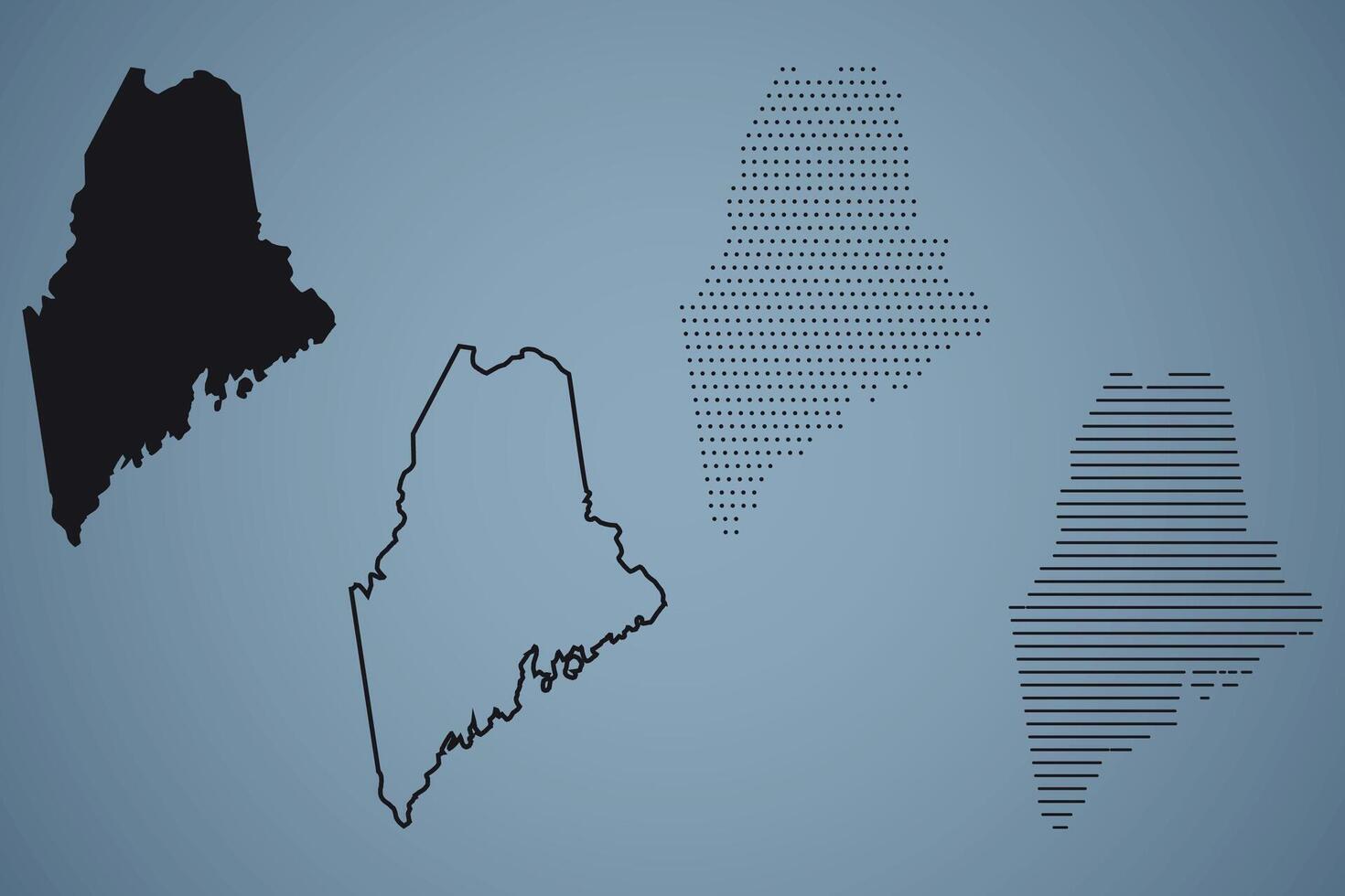 Maine State Hand Drawn Outline Map of USA vector