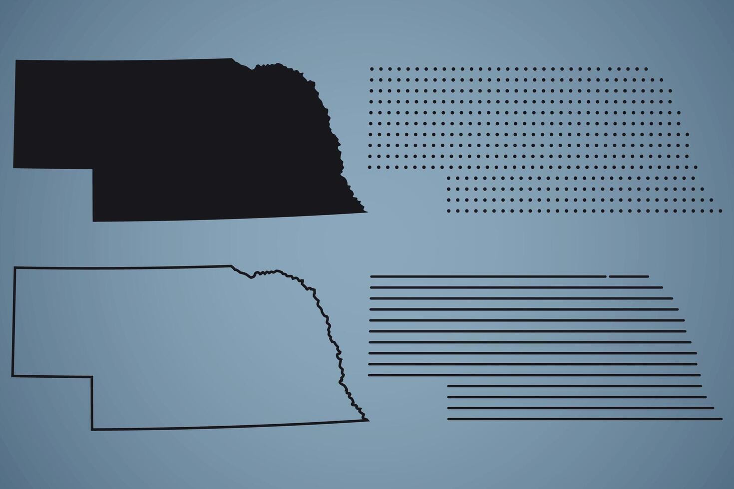 Nebraska State Hand Drawn Outline Map of USA vector