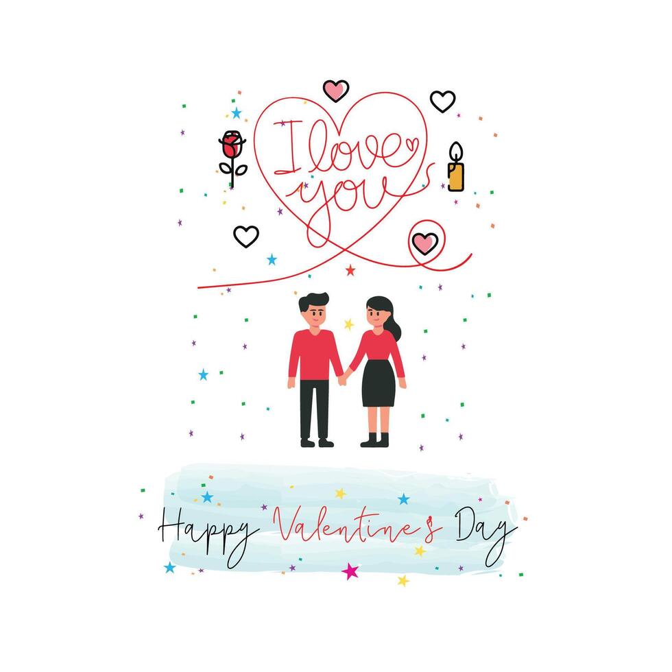 Hand Drawing of Valentine's Graphics vector
