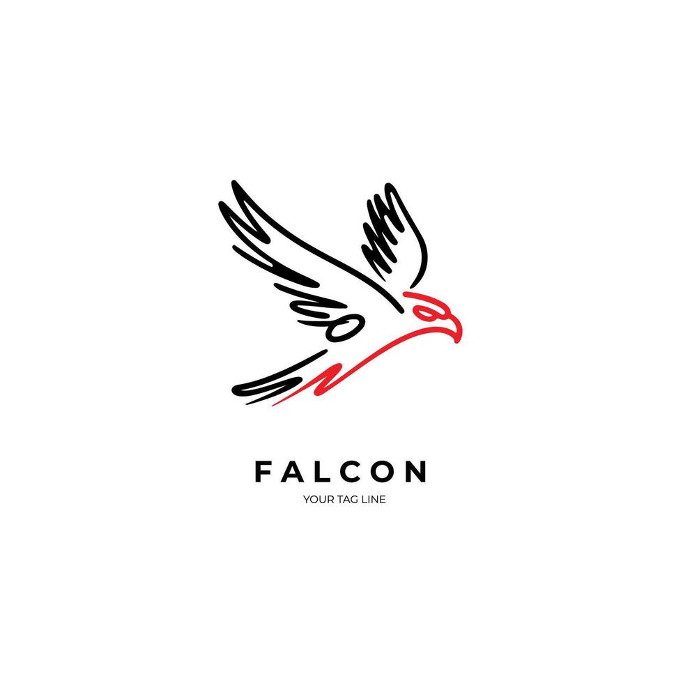 Hand Drawing Falcon Logo vector