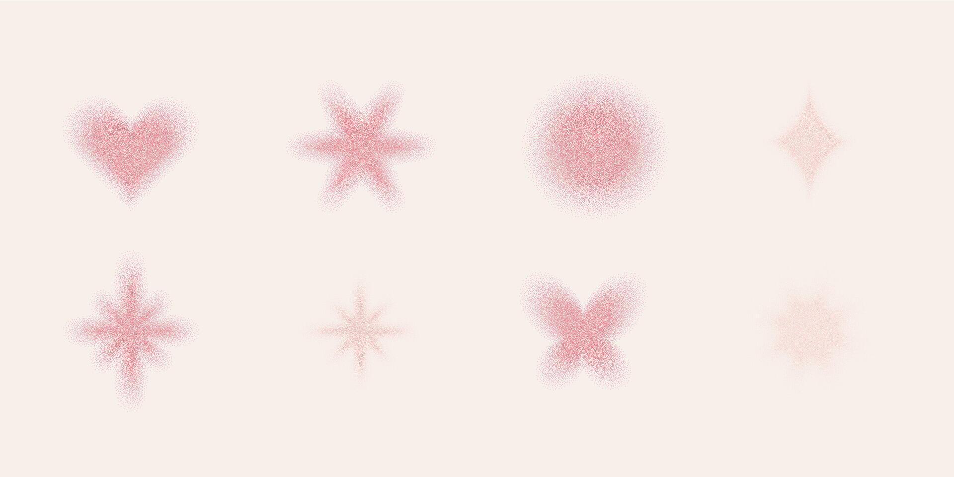 Grain dot stipple y2k abstract geometry shapes. Noise sand dust Retro aesthetic 2000s style. stipple halftone dotwork vector