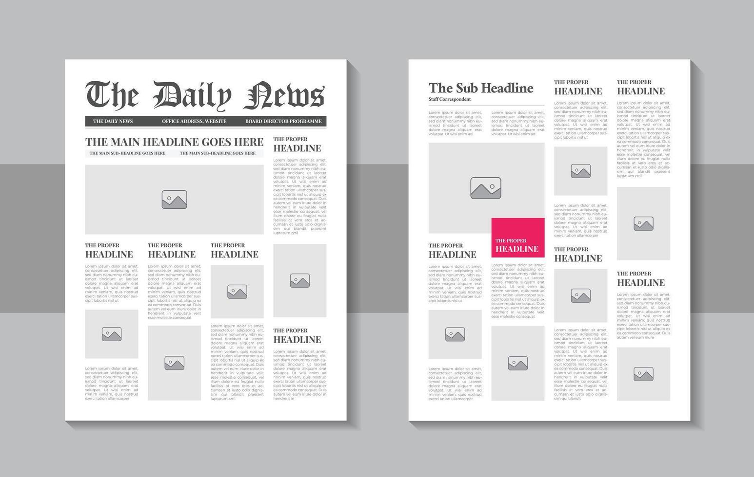 Daily news paper template design layout vector
