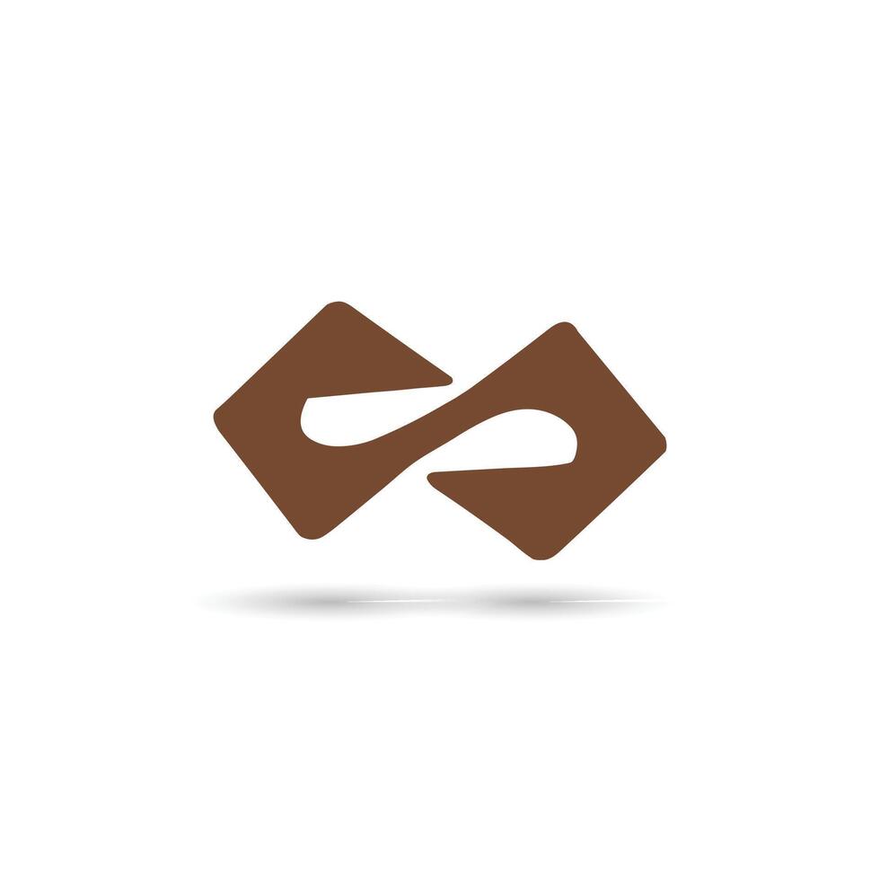 A brown logo with two arrows vector