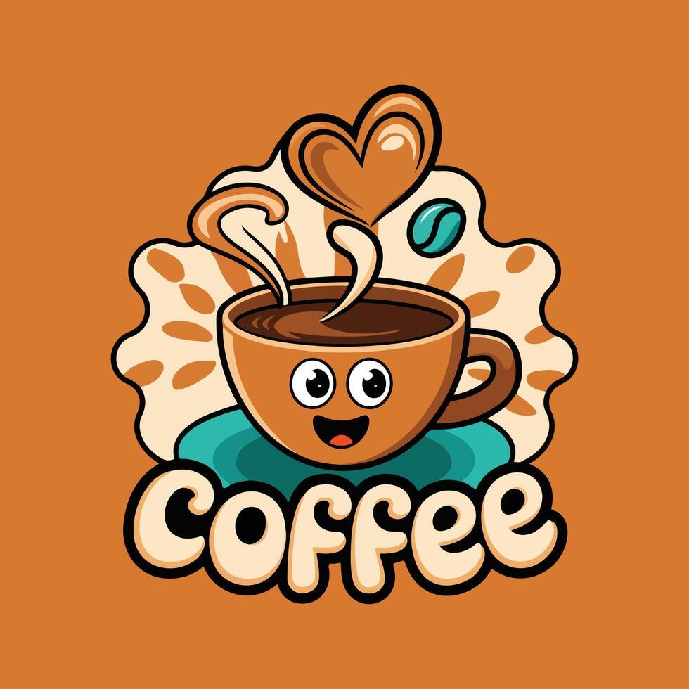 Happy Coffee Cup Splash Design vector