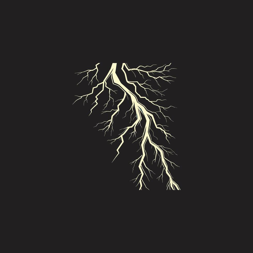 lightning bolt on a black background templete vector