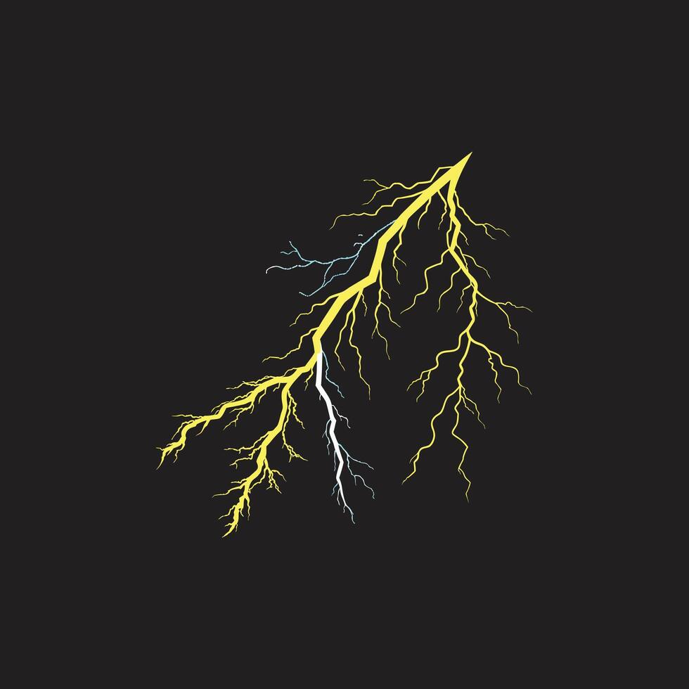 A lightning bolt on a black background vector