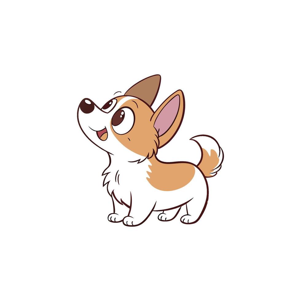 A cartoon dog with a big head and a small body vector