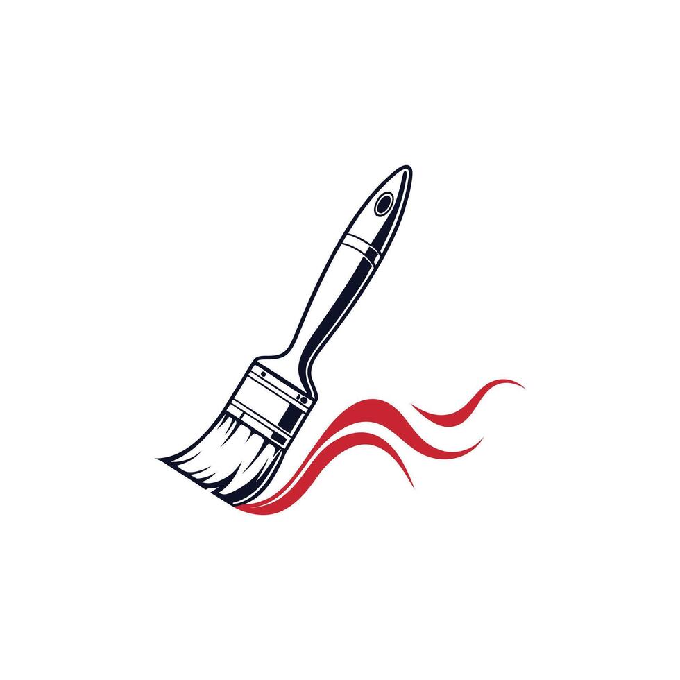 A paintbrush with red and white flames vector