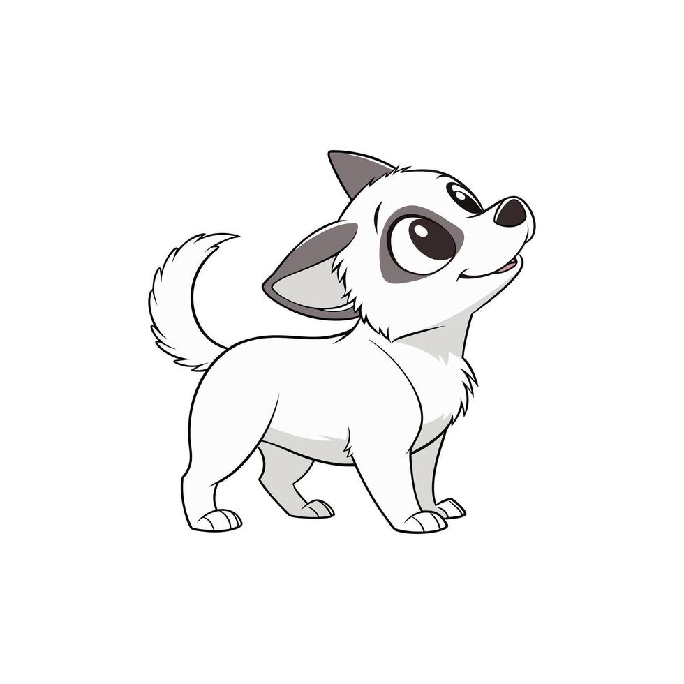 A cartoon dog with a big head and a small body vector