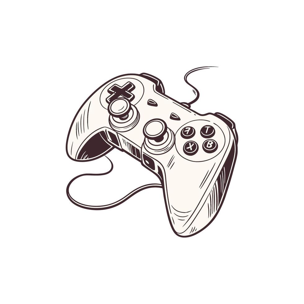 A drawing of a game controller vector