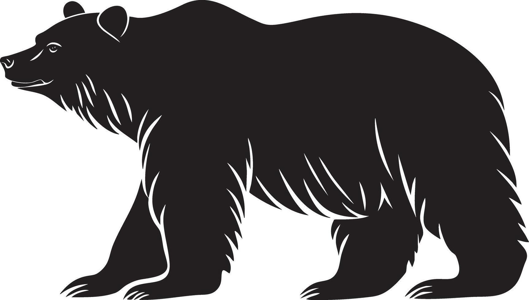 Stylized walking bear illustration in earthy tones vector