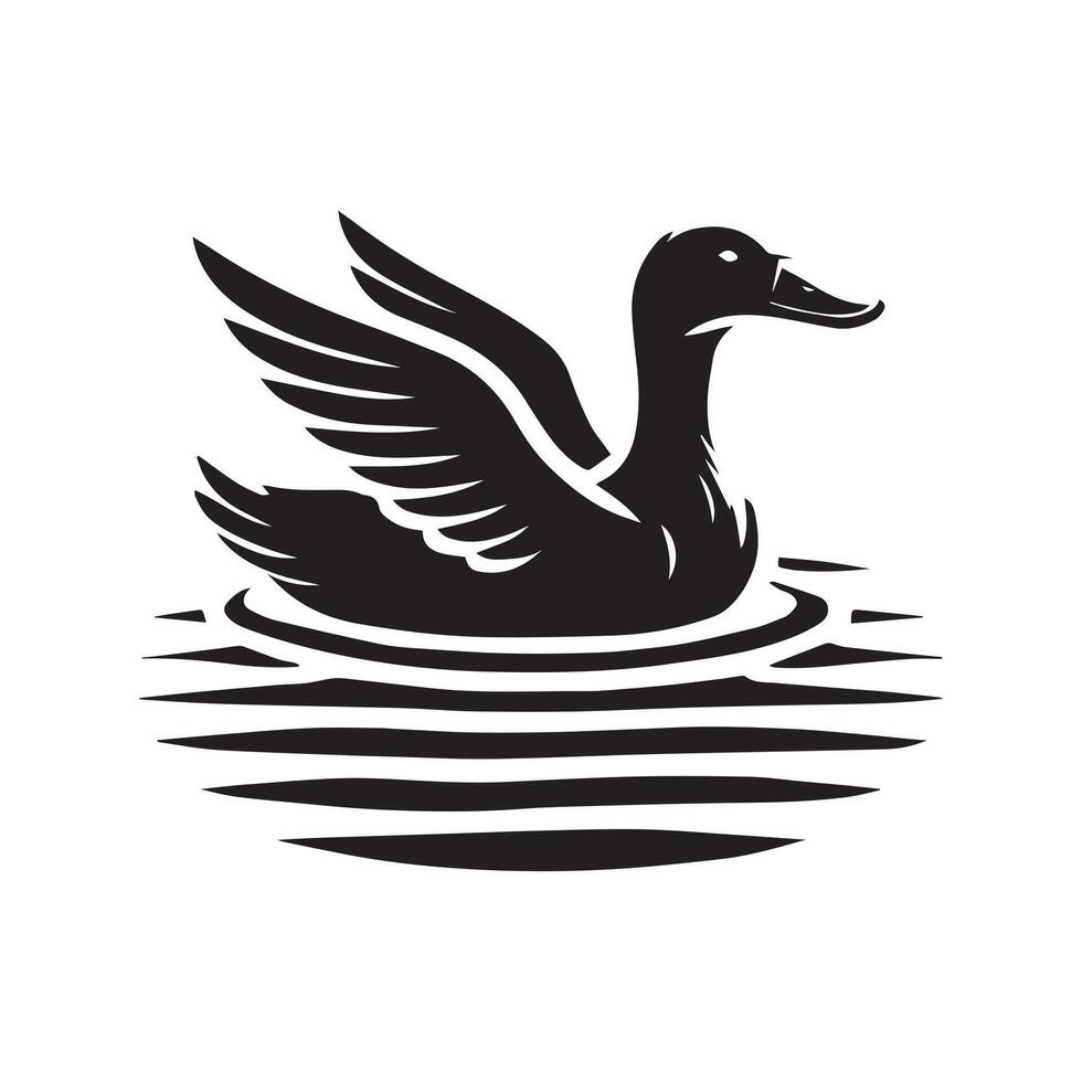 Duck silhouette image vector