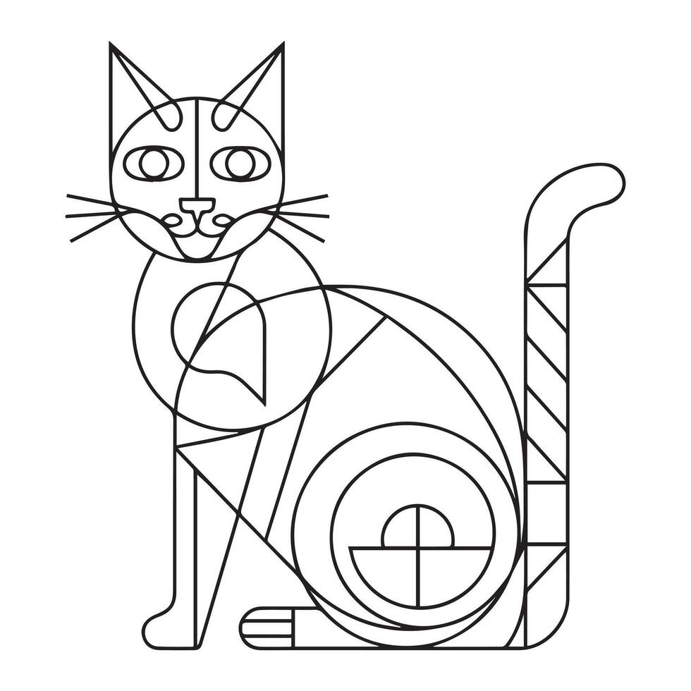 kitten character coloring book isolated, vector