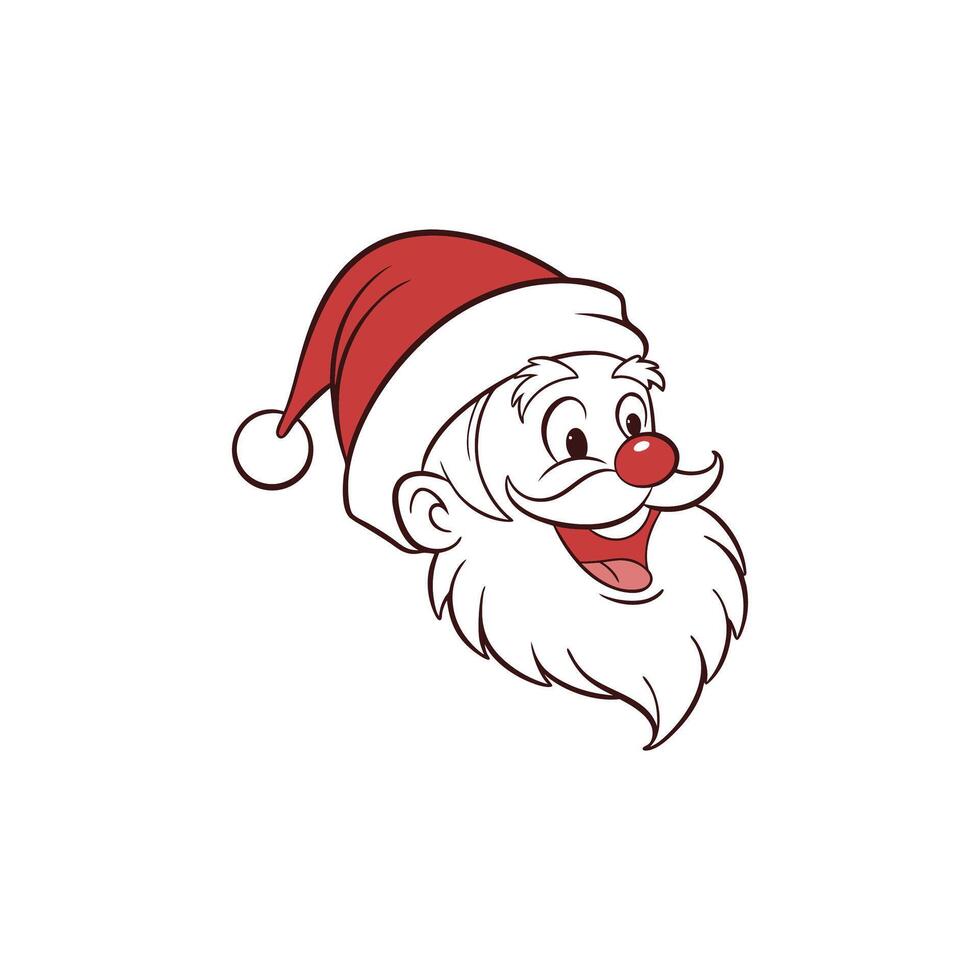 A cartoon santa claus head with a red nose vector