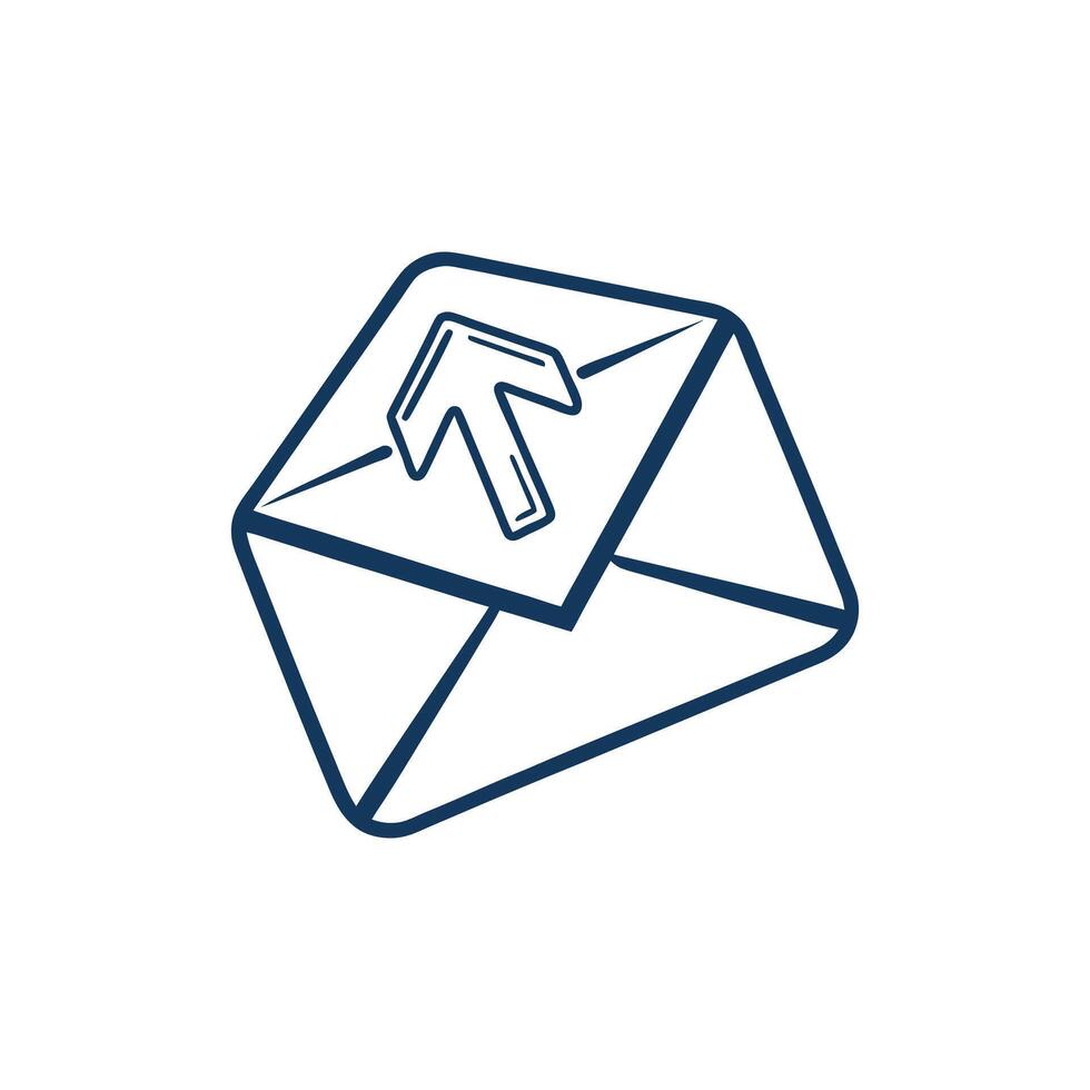 Mail envelope icon with arrow and envelope line icon vector