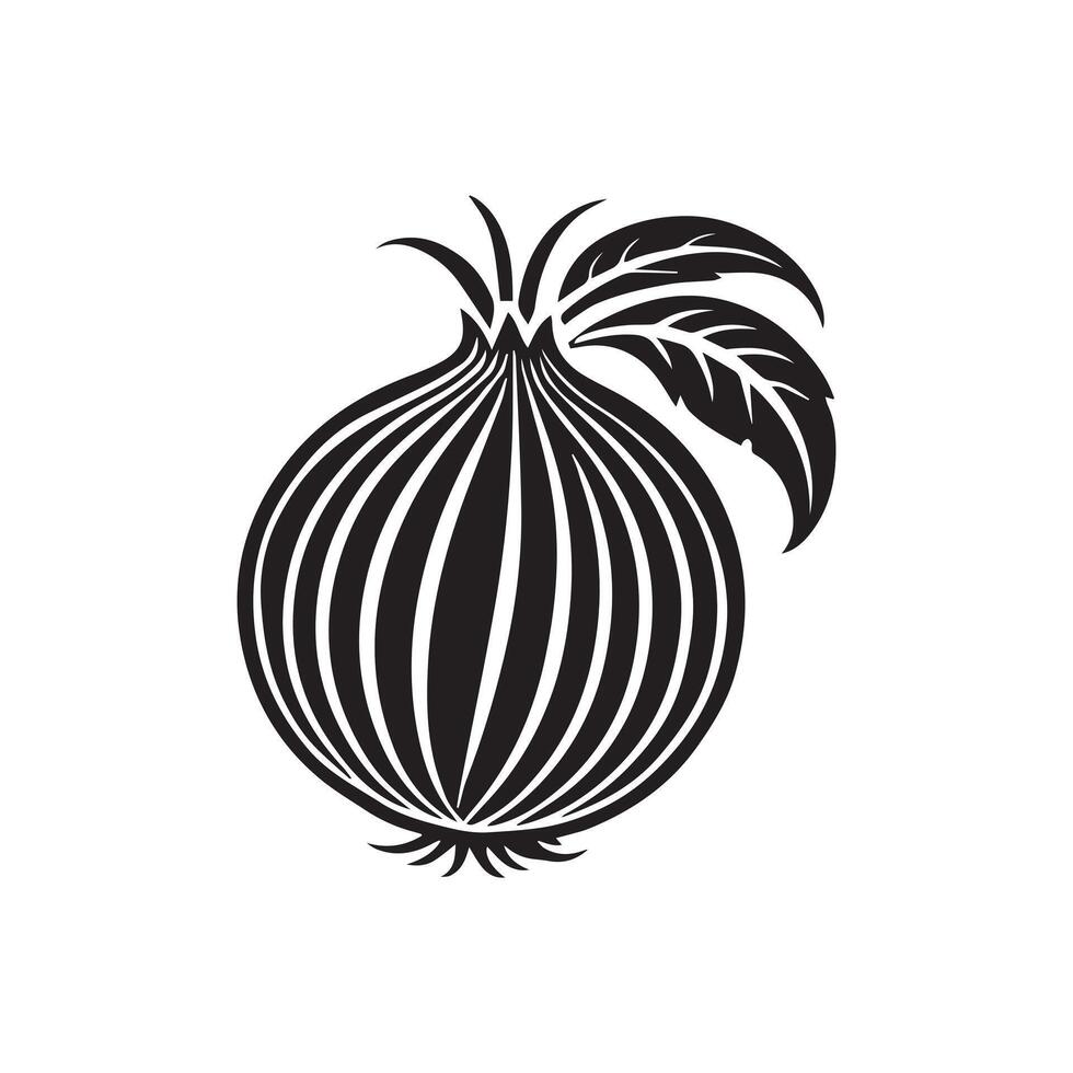 Onion silhouette icon illustration template for many purpose. Isolated on white background vector