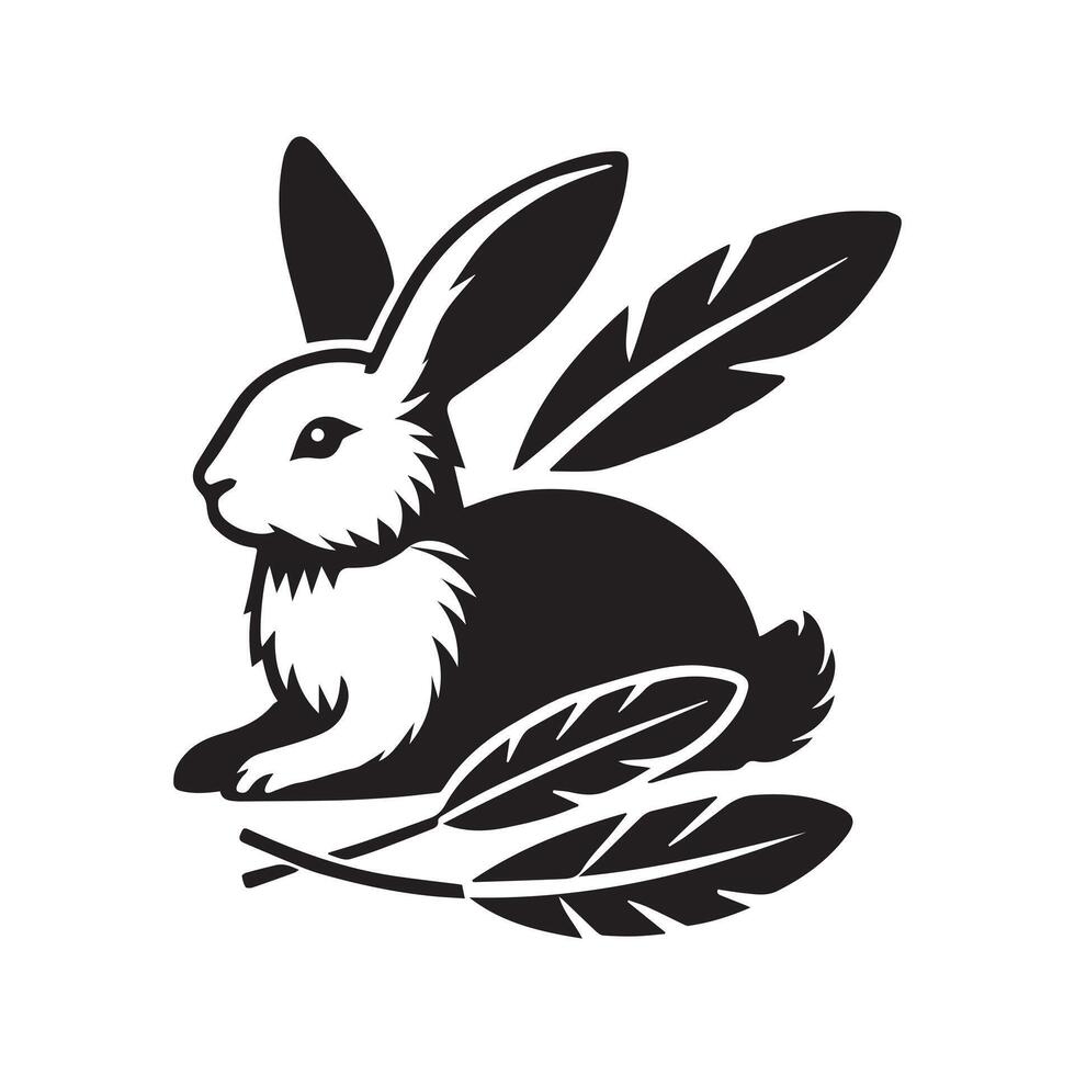 Simple Rabbit Icon Illustration Cute Rabbit Symbol vector