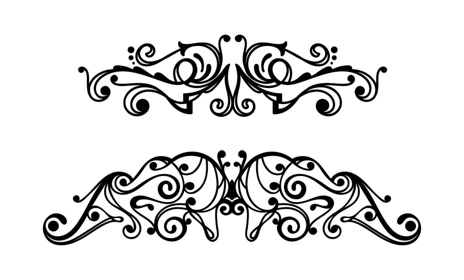 Divider ornaments collection in vintage style on black colour vector