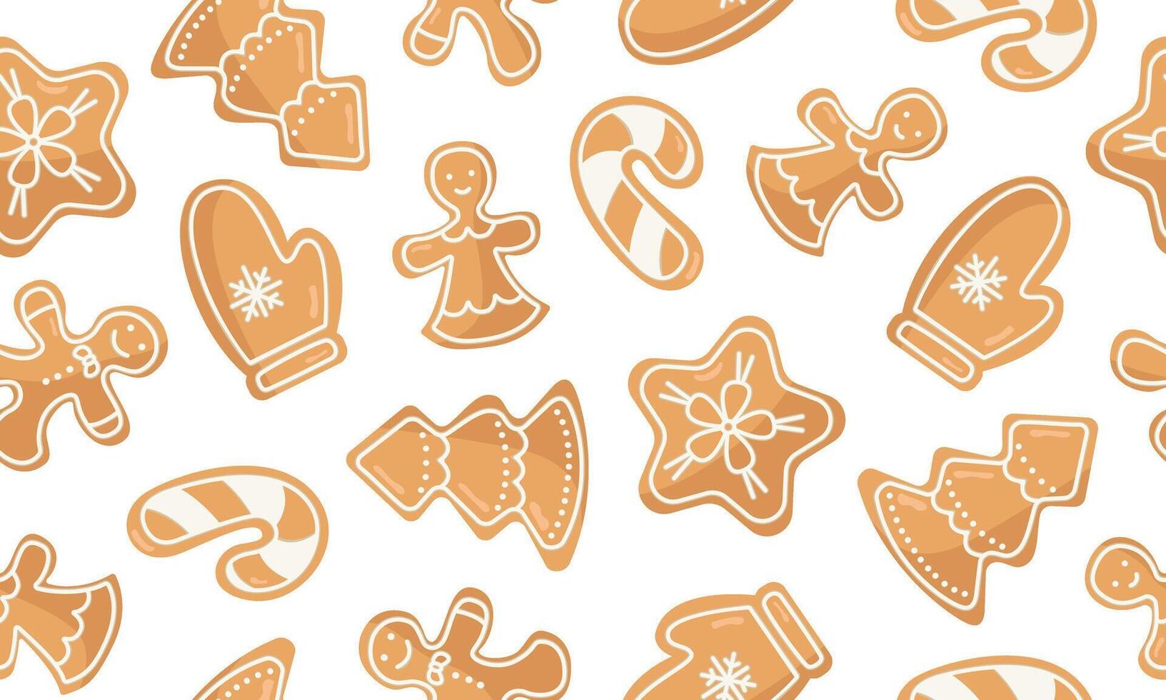 seamless pattern with gingerbread. New Year and Christmas sweet treats. Cookies image for wallpaper, packaging and banners. vector