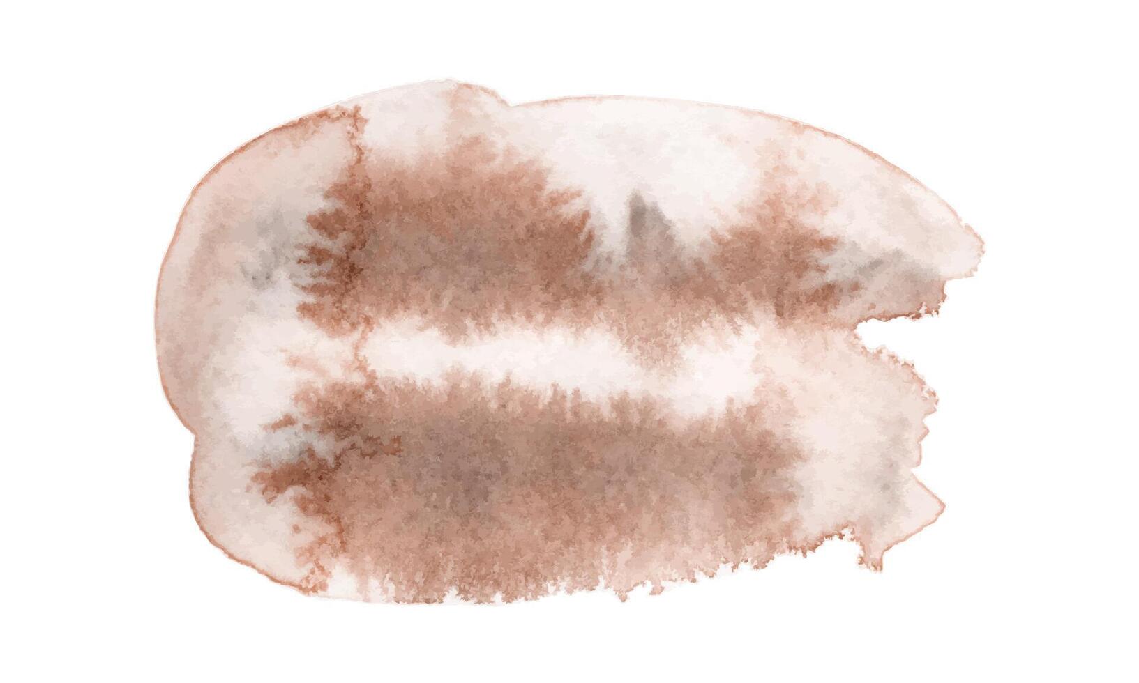 Watercolor stain in the 2025 color of the year Mocha Mousse. Hand drawn gradient effect template with elegant warm brown tone. Perfect for creating trendy graphic resource and web designs. vector