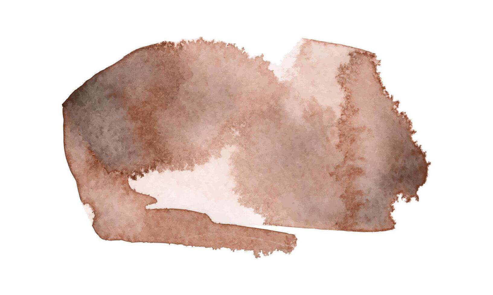 Watercolor stain in the 2025 color of the year Mocha Mousse. Hand drawn gradient effect template with elegant warm brown tone. Perfect for creating trendy graphic resource and stylish design. vector