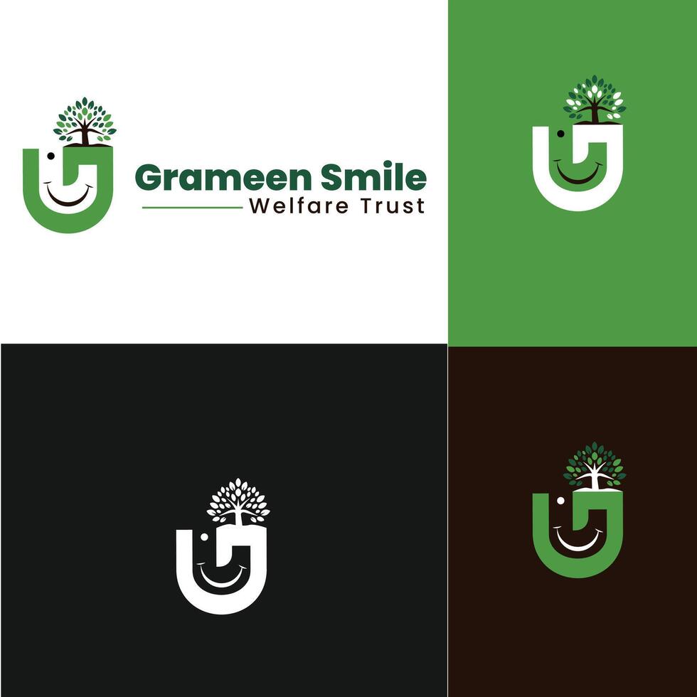 Grameen smile welfare trust logo design vector