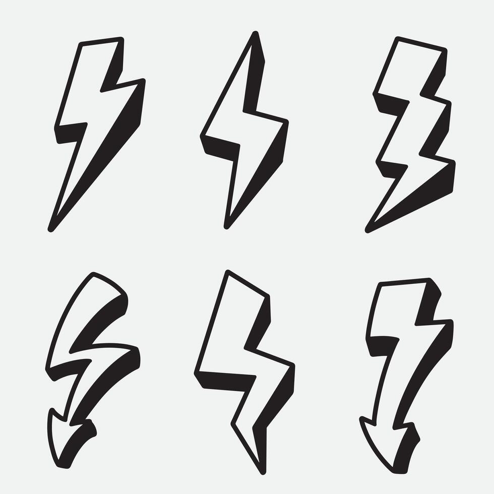 set of lightning good for icon, symbol, element design, logo, etc vector